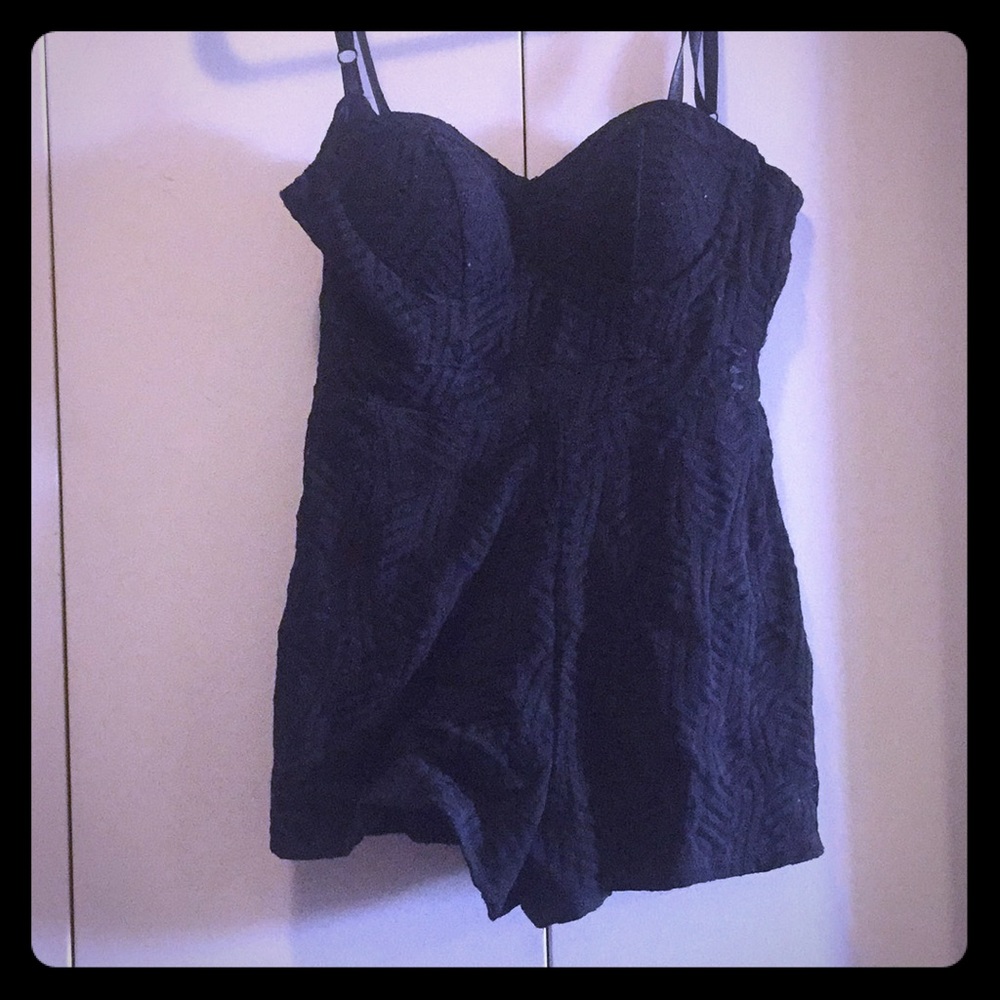 Black Material Girl Romper